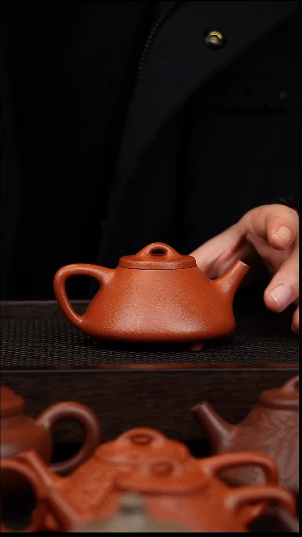 茶壶紫砂微瑕子冶石瓢小煤窑朱泥150cc