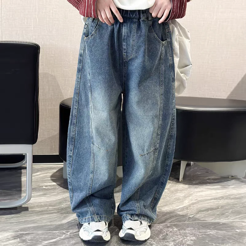 女童长裤2025秋季新款女童装中大童儿童百搭直筒牛仔裤MYMQ1161