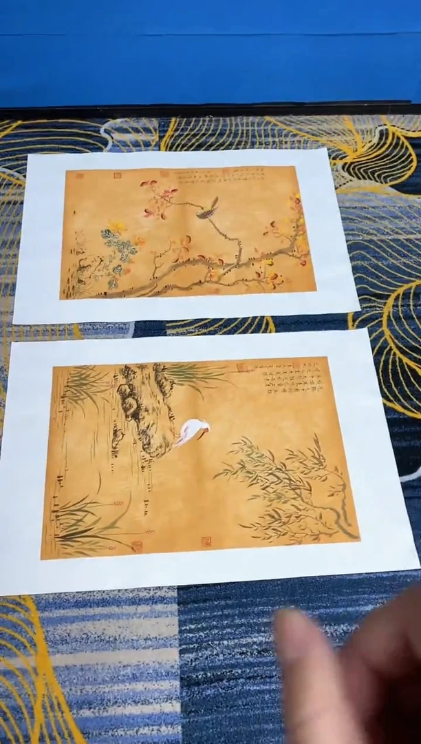 【闪购商品】国画张巨富  泥金花鸟一套二张