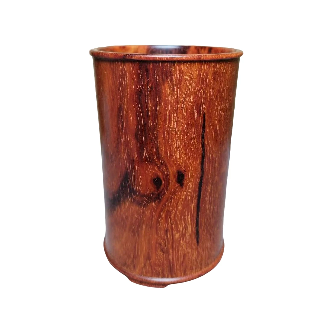 印度小叶紫檀三足笔筒印度小叶紫檀料子油性密度都很好