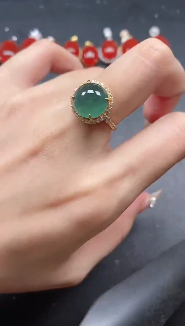 银S925镶嵌戒指翡翠51511