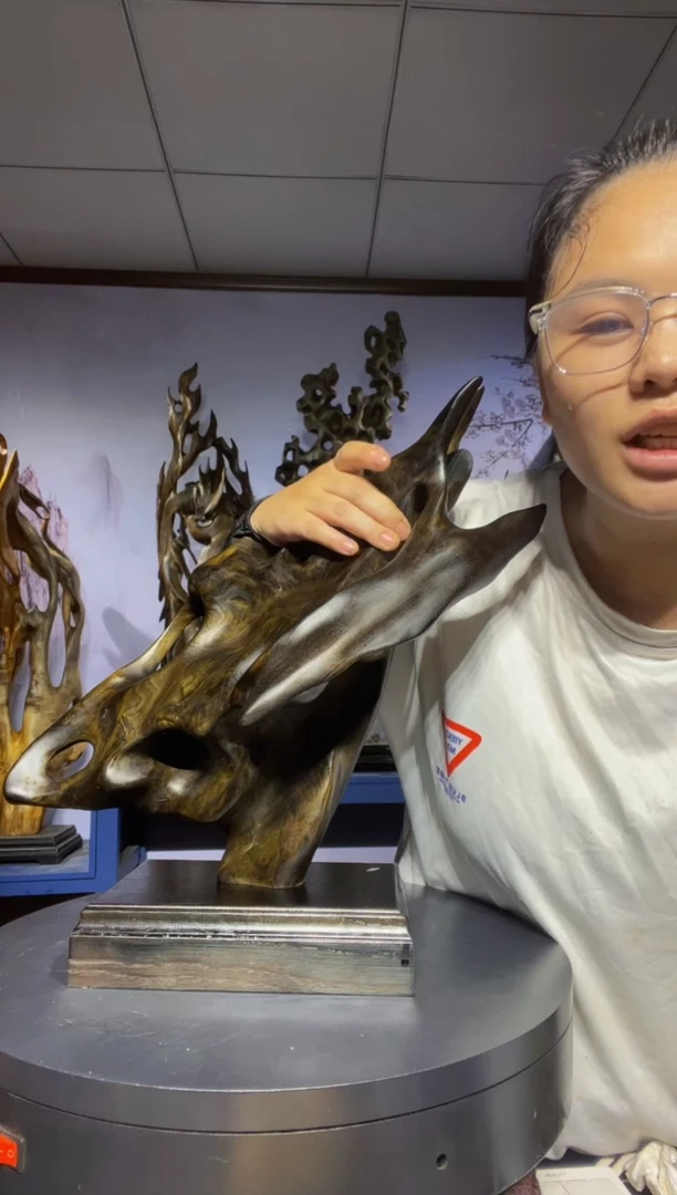 金丝楠台****愿金丝楠木工艺品摆件