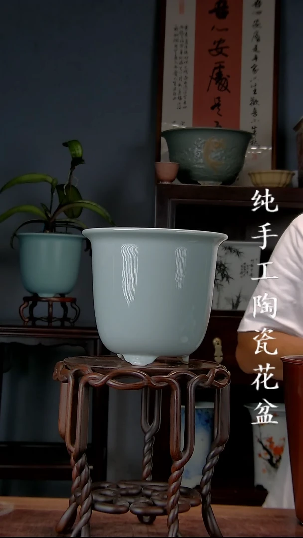 景德镇手工陶瓷花盆