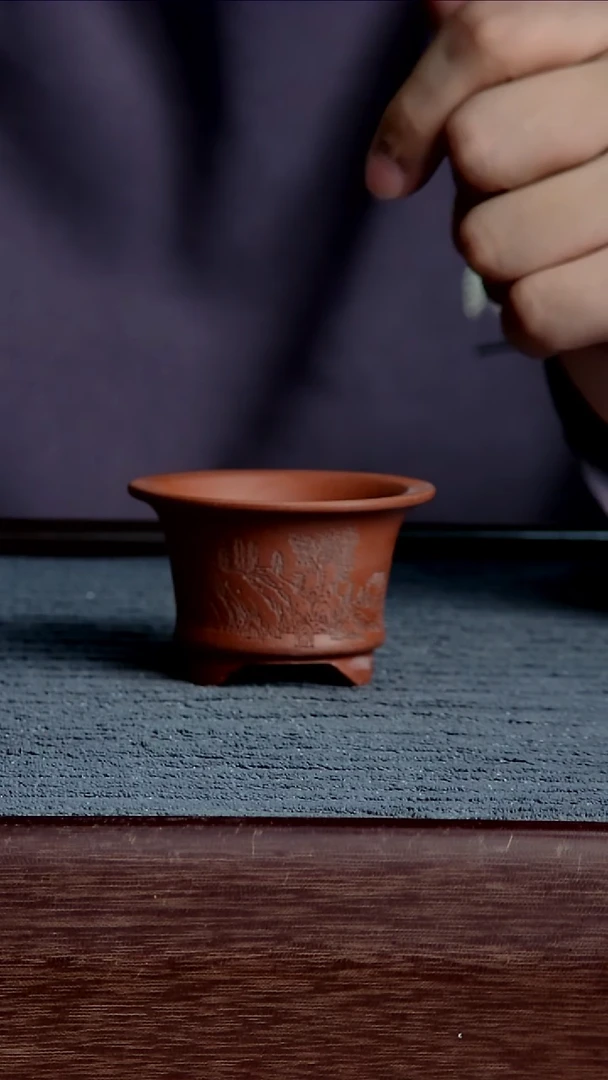 紫砂花盆5*3内径紫砂花盆