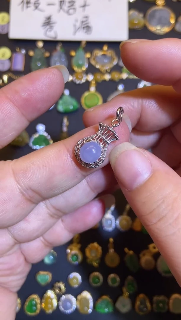 吊坠(不含链)银S925镶嵌翡翠1