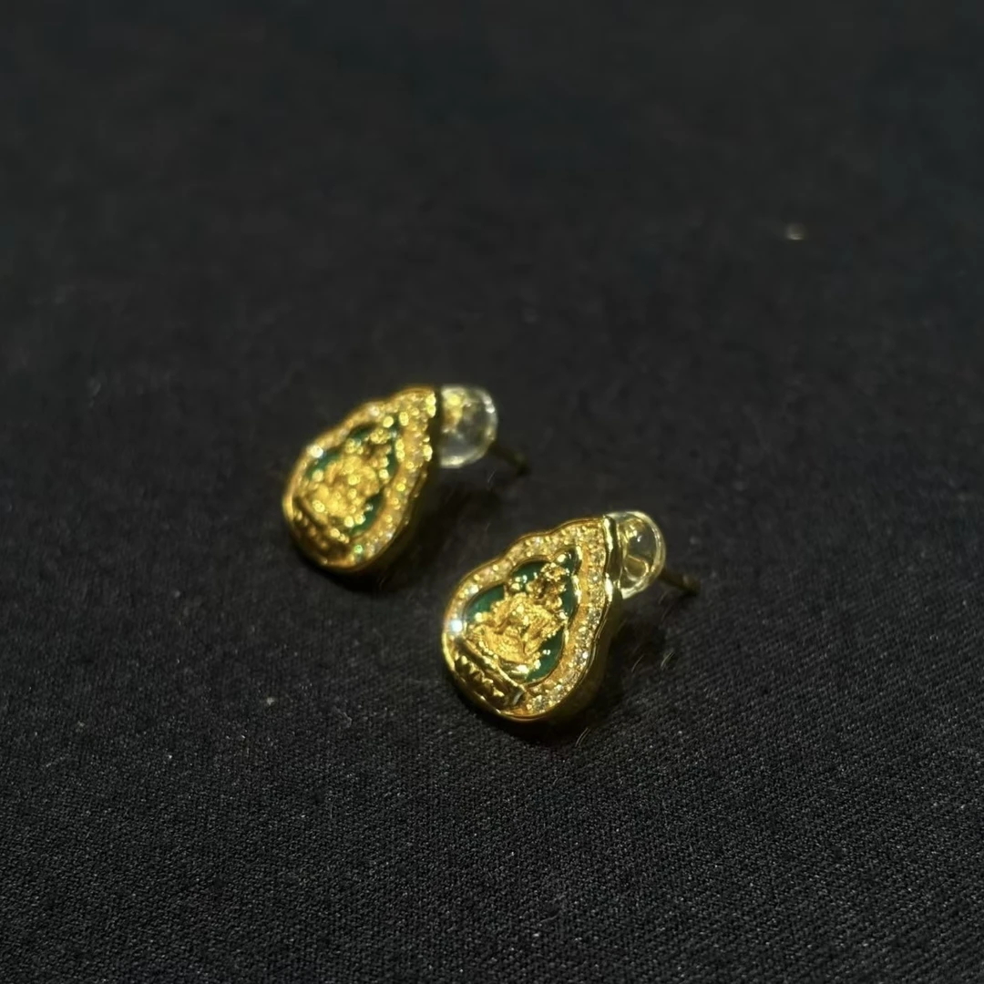 925银耳饰 【龙措出品】绿度母耳环