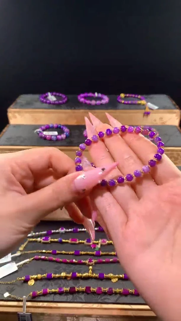 苏纪石（舒俱来）18K金镶嵌，手串