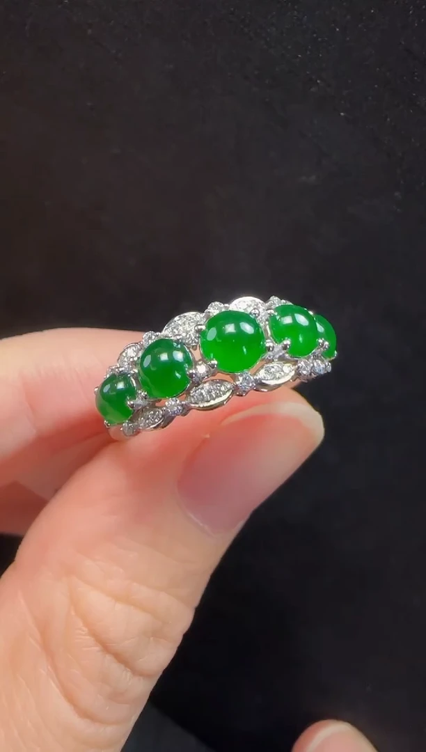 18K金镶嵌戒指翡翠用****6051蛋面一只