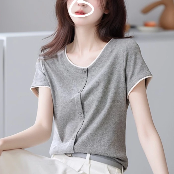 2025年夏季新款大码穿搭短袖t恤上衣薄款百搭显瘦洋气衣服女