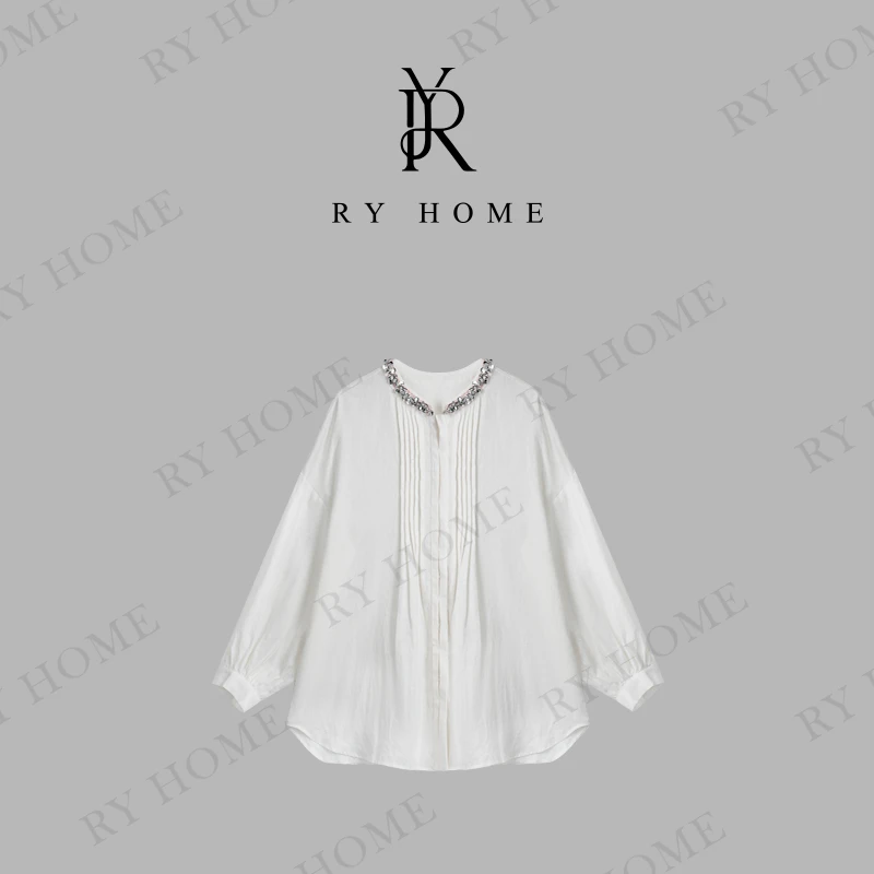 【容雨RYHOME】100%亚麻＋新款亮片气质时尚衬衫251C1401