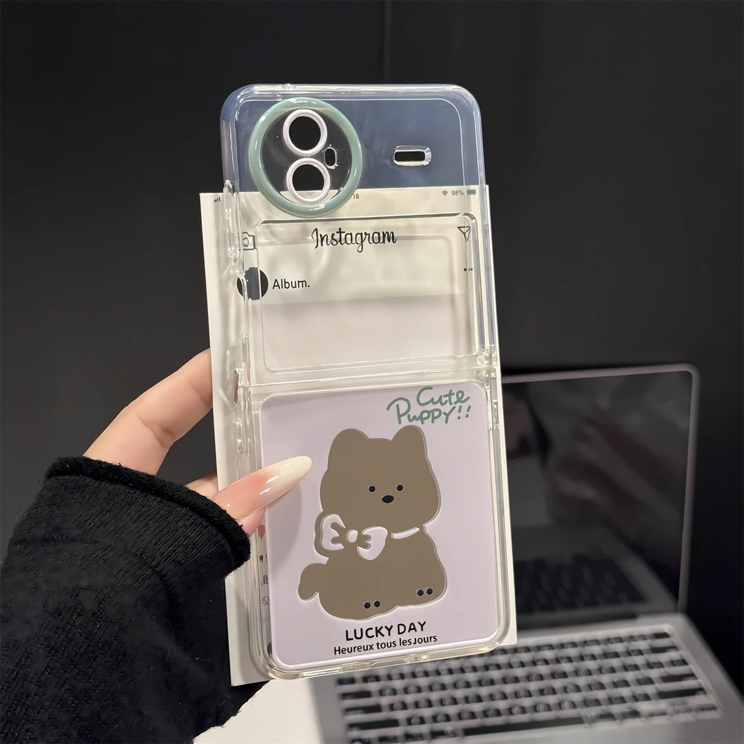 （VIVOxflip系列）折叠镜面适用vivoxflip手机壳防摔壳个性镂空小狗