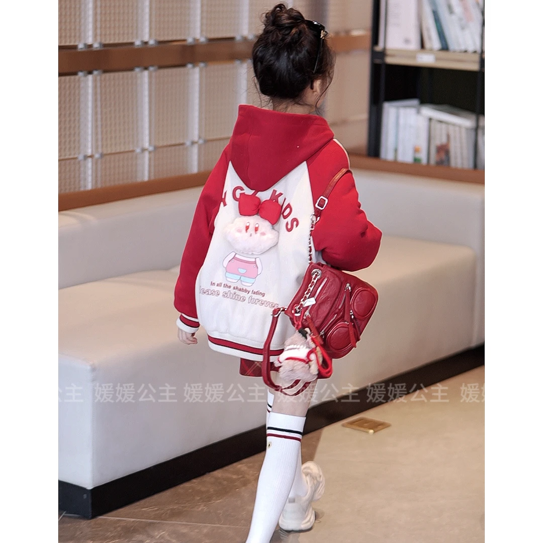 媛媛公主【甜心棒球服】2025冬女童加绒加厚棒球服外套14450Q475