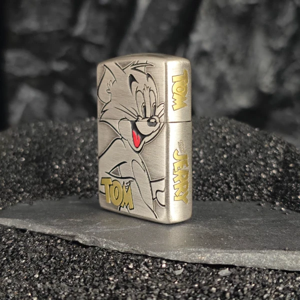 ZIPPO/之宝盔甲三面手绘汤姆猫之宝煤油防风打火机送礼物个性银色