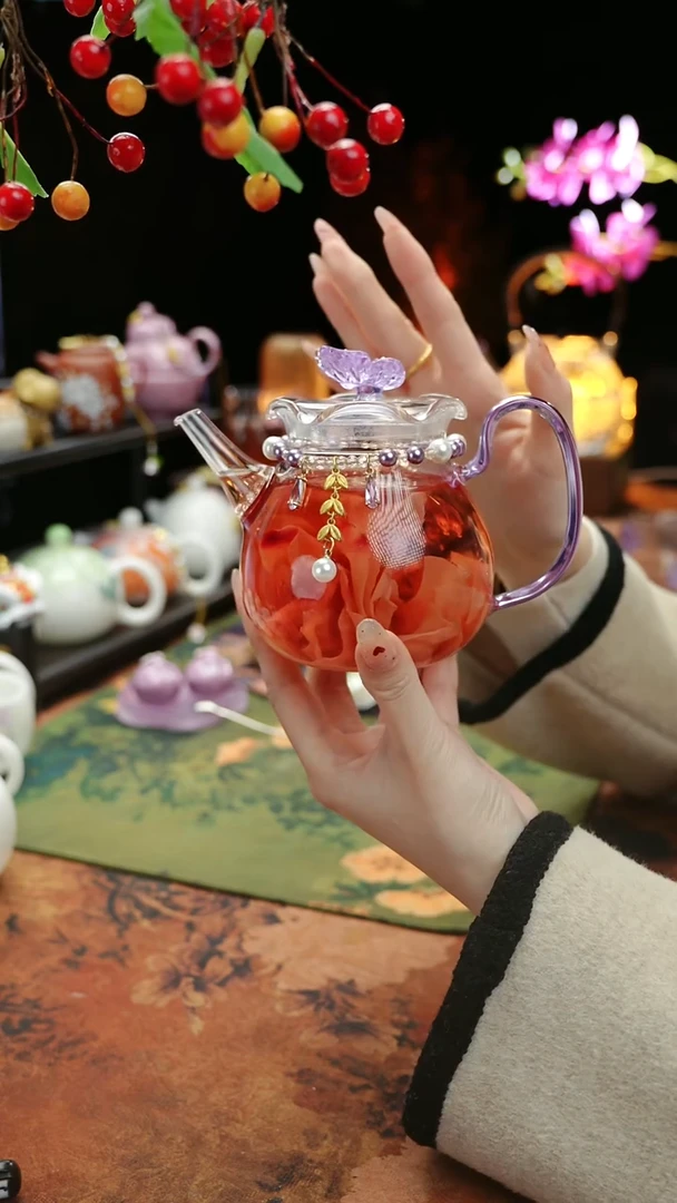 【闪购商品】紫色铃兰花茶壶+链子