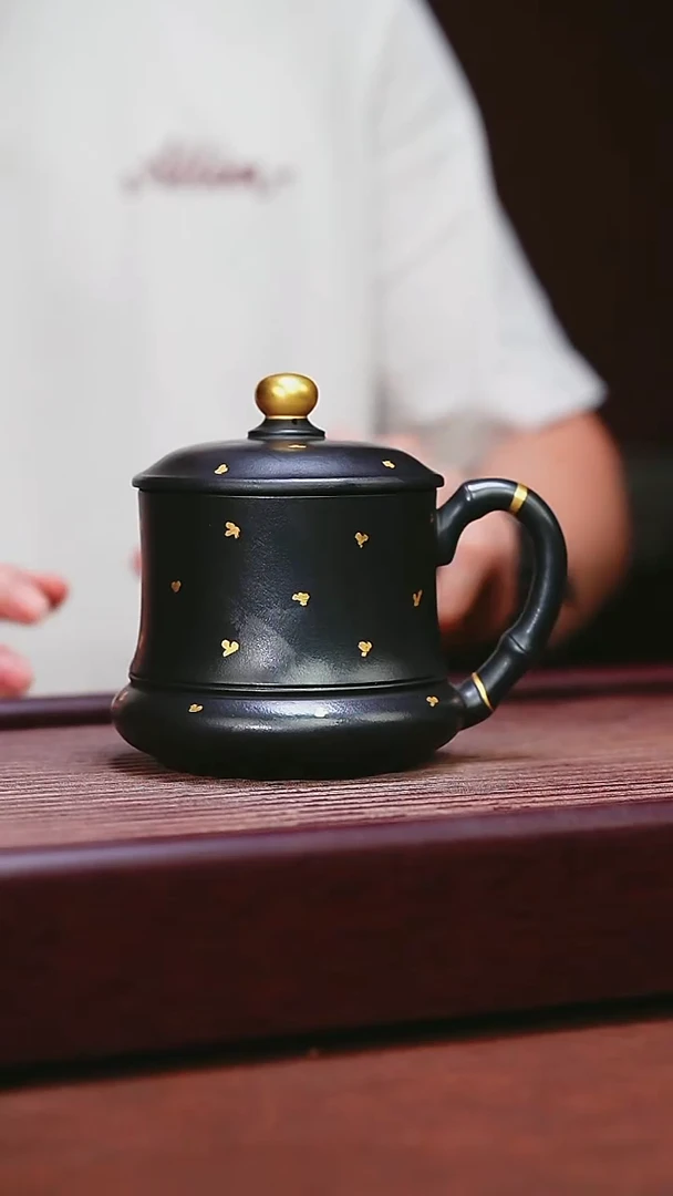 紫砂公道杯宜兴原矿紫砂    鸿运当头盖杯