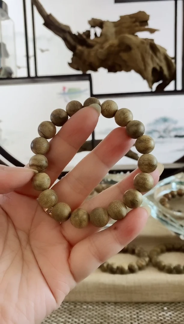 沉香手串正区菩萨棋倒架老料11MM单圈