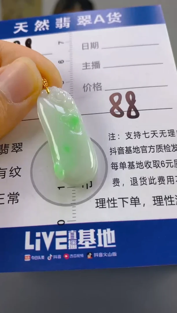 【闪购商品】翡翠颈饰18K金镶嵌天然A货翡翠