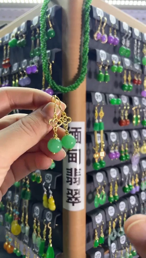 【闪购商品】翡翠耳饰银S925镶嵌503.....