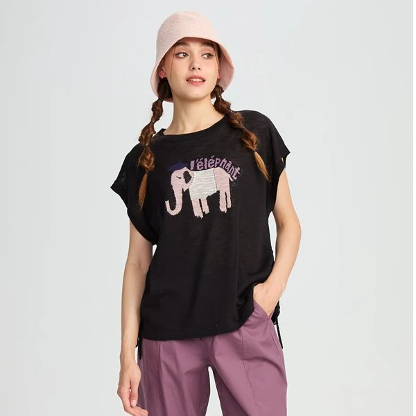 水淼/2025夏季新款时尚圆领小象毛织套头衫  20374