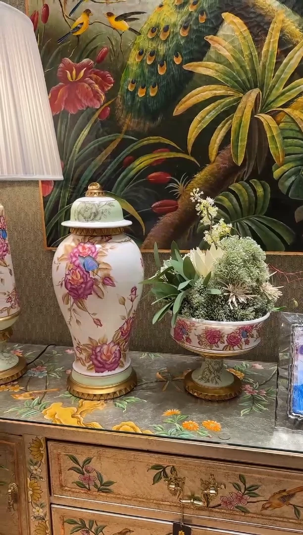 陶瓷Y**O凤凰美居花瓶两件套