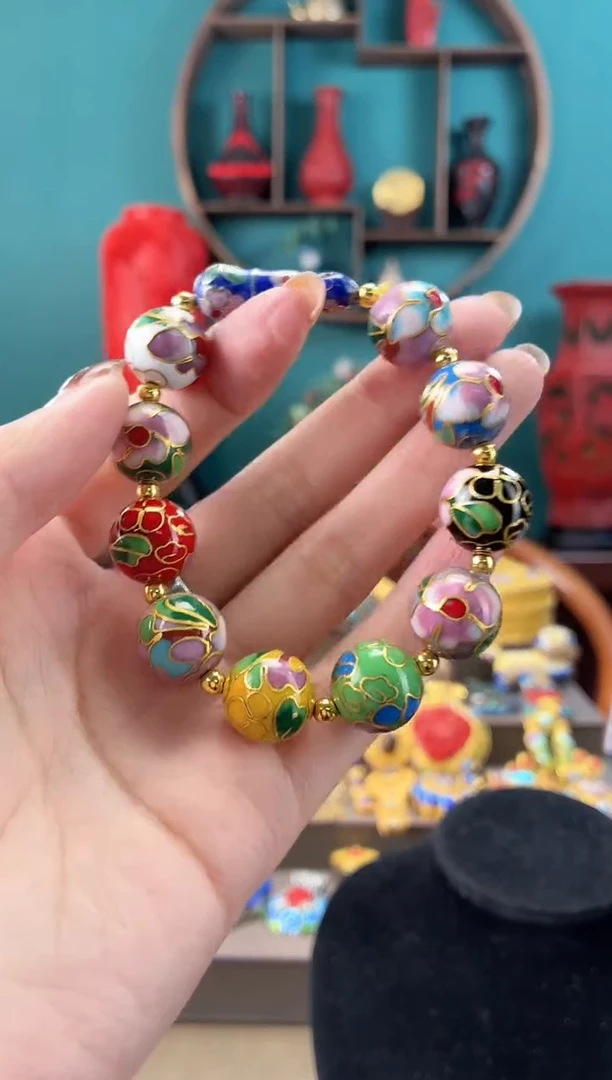 景泰蓝1.4 手串多宝色加葫芦