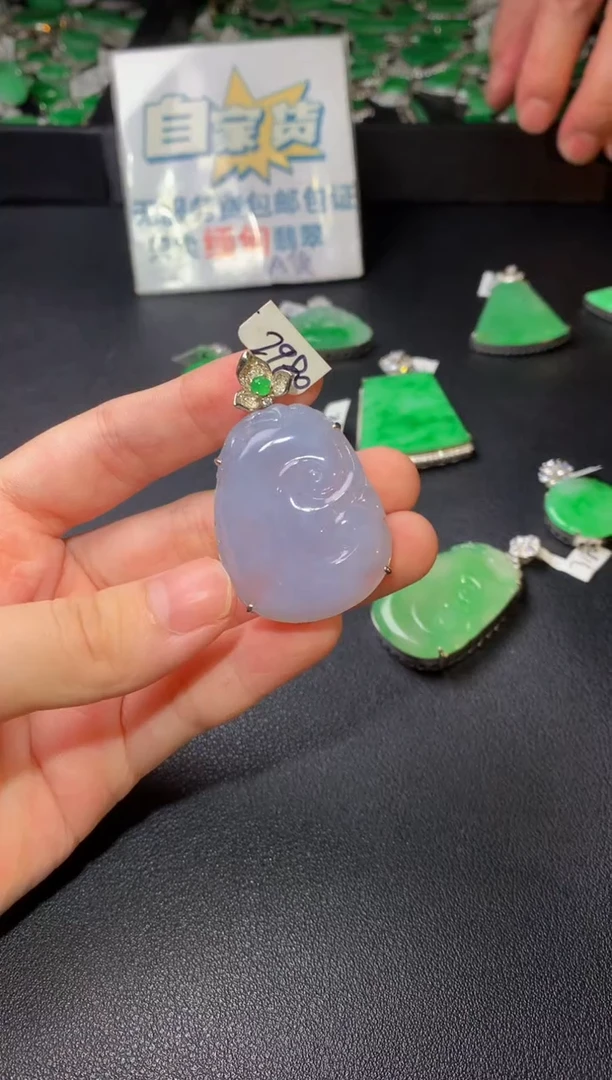 翡翠银S925镶嵌颈饰翡翠