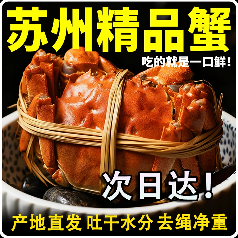 【活蟹】苏州大闸蟹公蟹4.2-4.5两 母蟹3.2-3.5两共5对10只顺丰京东