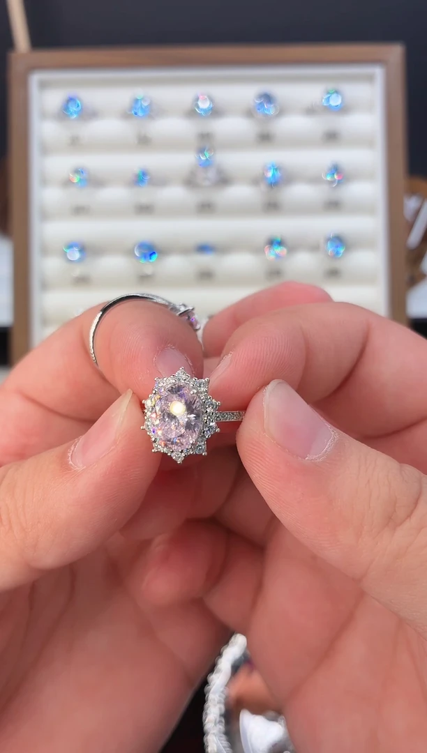 银S925镶嵌戒指绿柱石（摩根石）123456