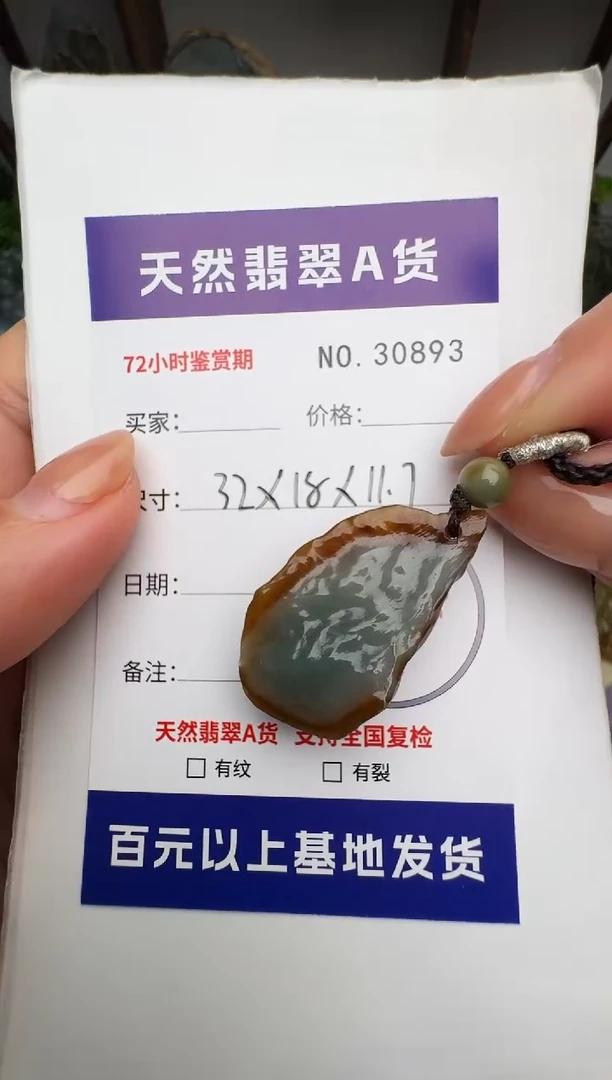 颈饰未镶嵌翡翠原石30893