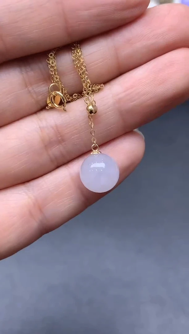 颈饰18K金镶嵌翡翠441-中国好珍宝