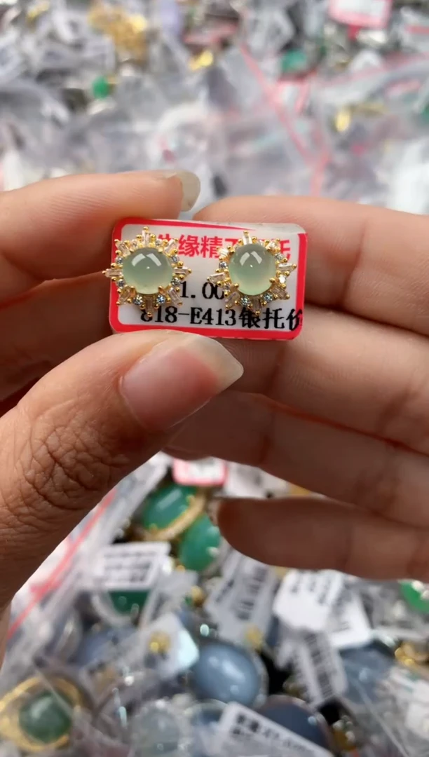 银S925镶嵌戒指翡翠111-----10