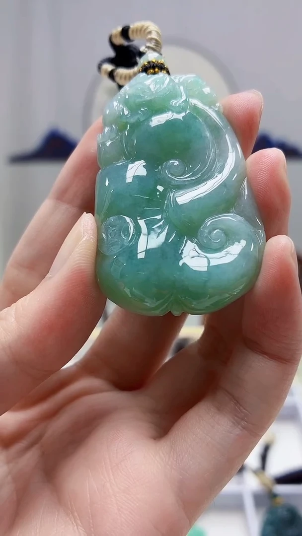 未镶嵌定制翡翠4898zm-毛货挂件59如意