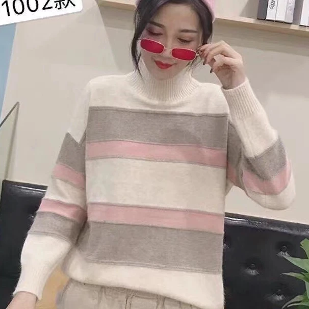 689#秋冬长袖针织衫半高领套头44