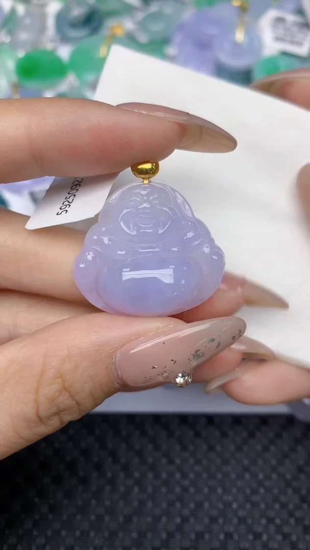 颈饰18K金镶嵌翡翠天然缅甸翡翠a货百元以上9元证书费自理