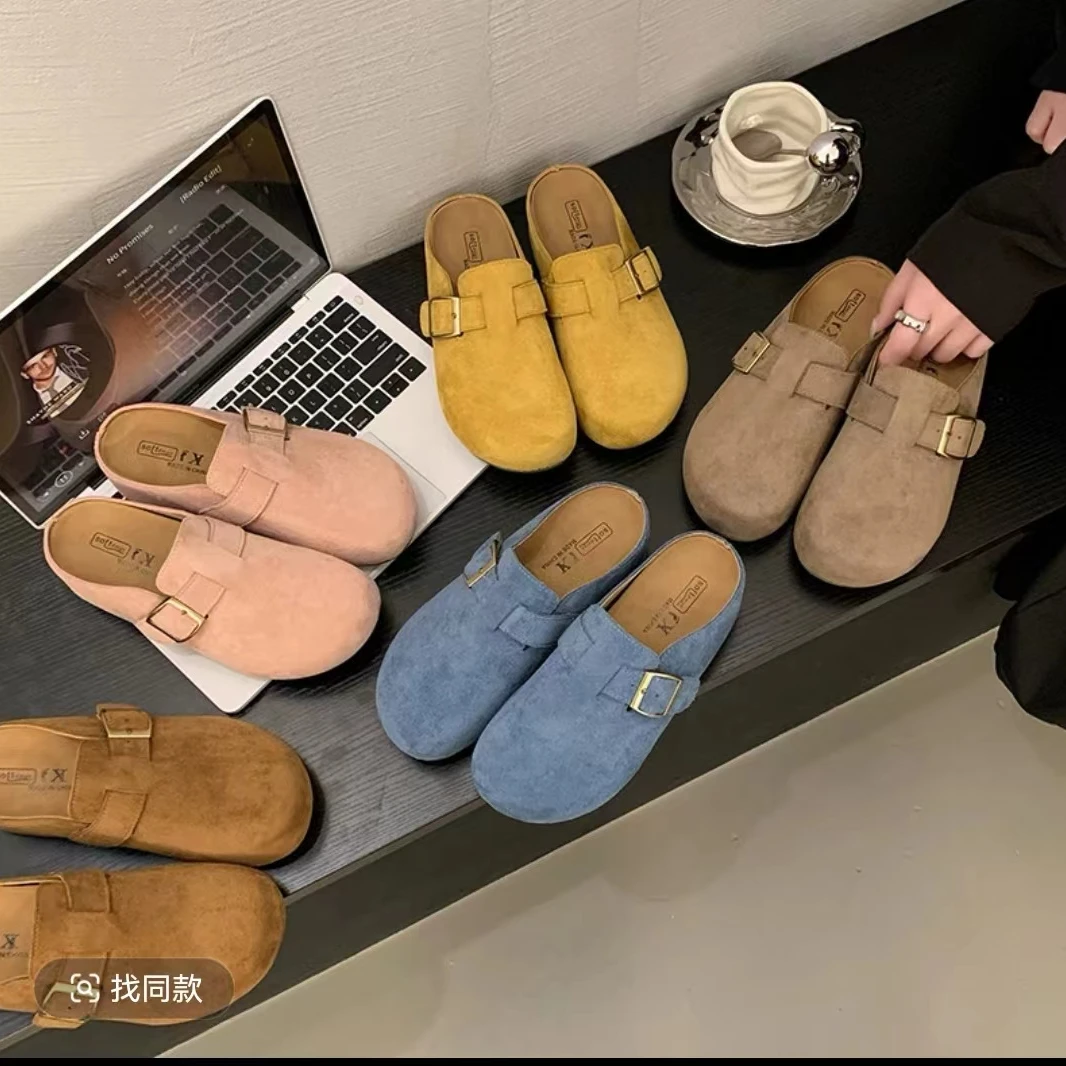 2025新款厚底内增高时尚外穿女勃肯半包拖韩版潮6001