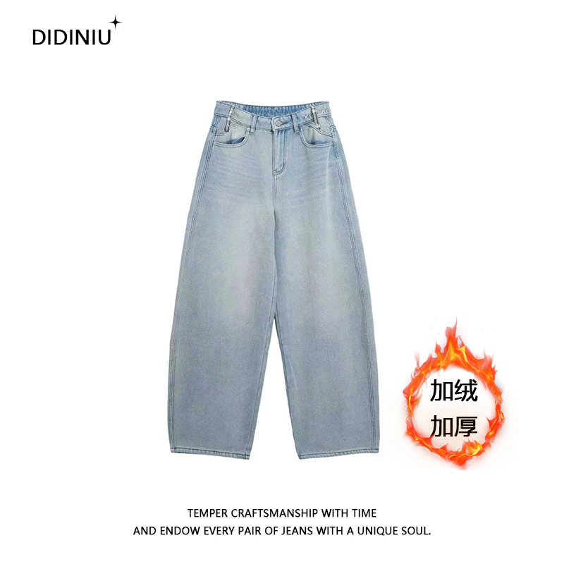 DIDI【记忆腰头】冬款新款加绒-法式烂漫艺术格纹堆堆裤