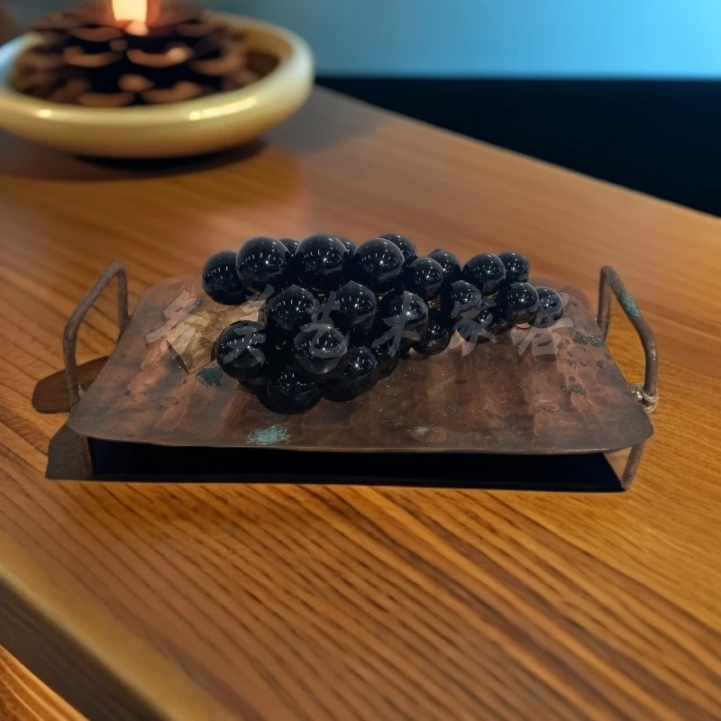 BORCH/博瑞奇复古轻奢精雕仿真葡萄提子桌面装饰摆件（05920）