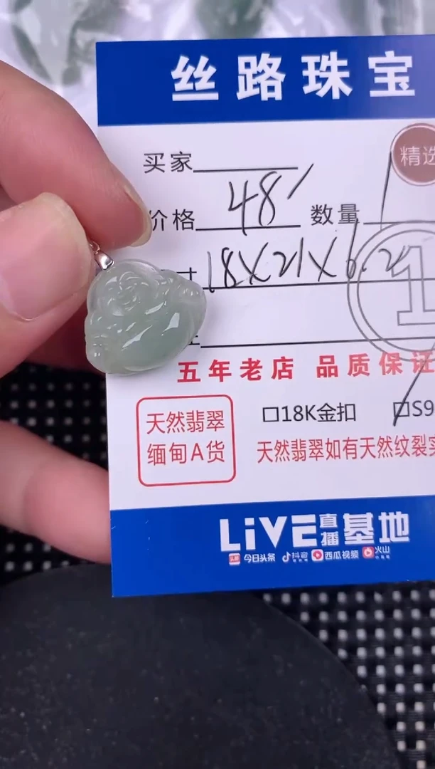翡翠银S925镶嵌颈饰挂件
