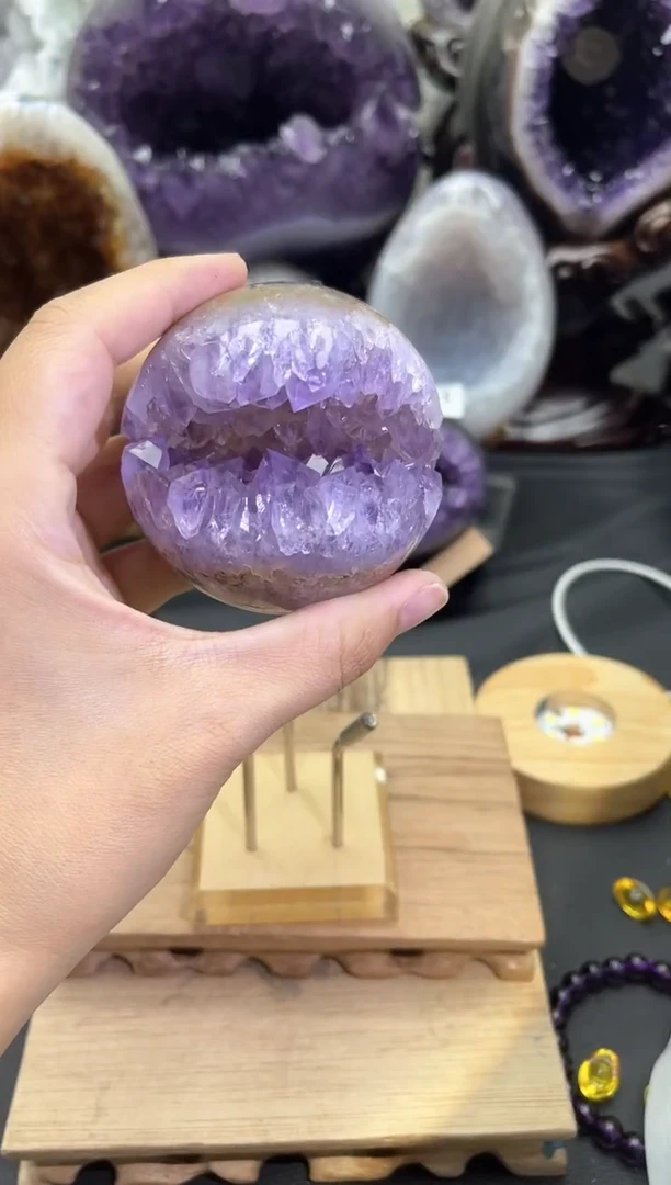 未镶嵌大型摆件（非配饰）紫晶602号开口笑