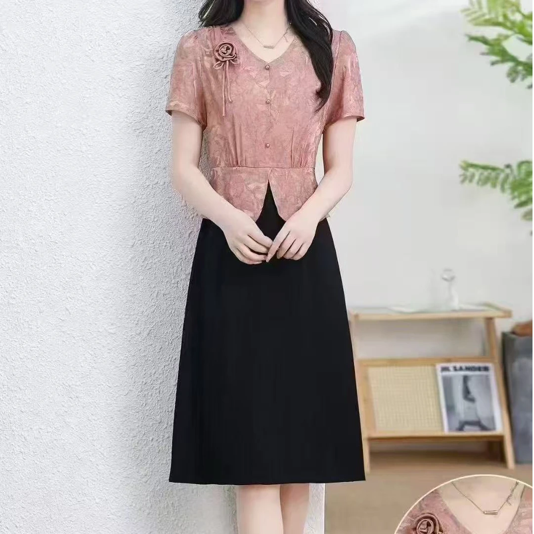 【撤柜断码甩】C2420女装连衣裙气质时尚夏季休闲中长款裙子