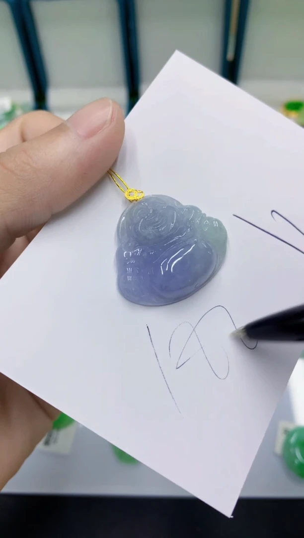 颈饰18K金镶嵌翡翠翡翠