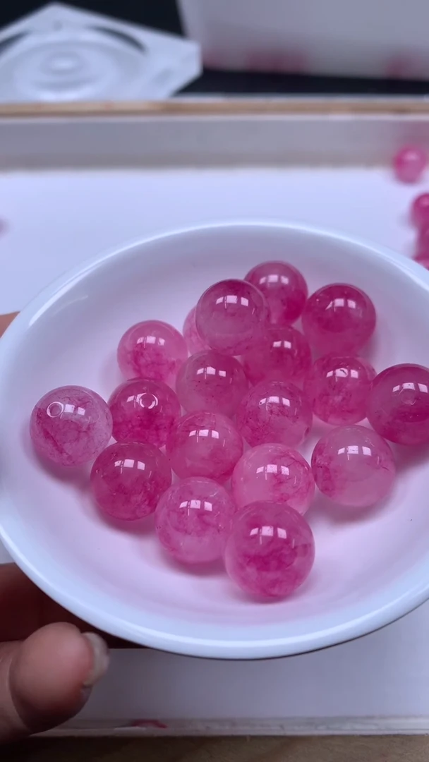 未镶嵌散珠碧玺E599 粉碧玺14mm3个8元