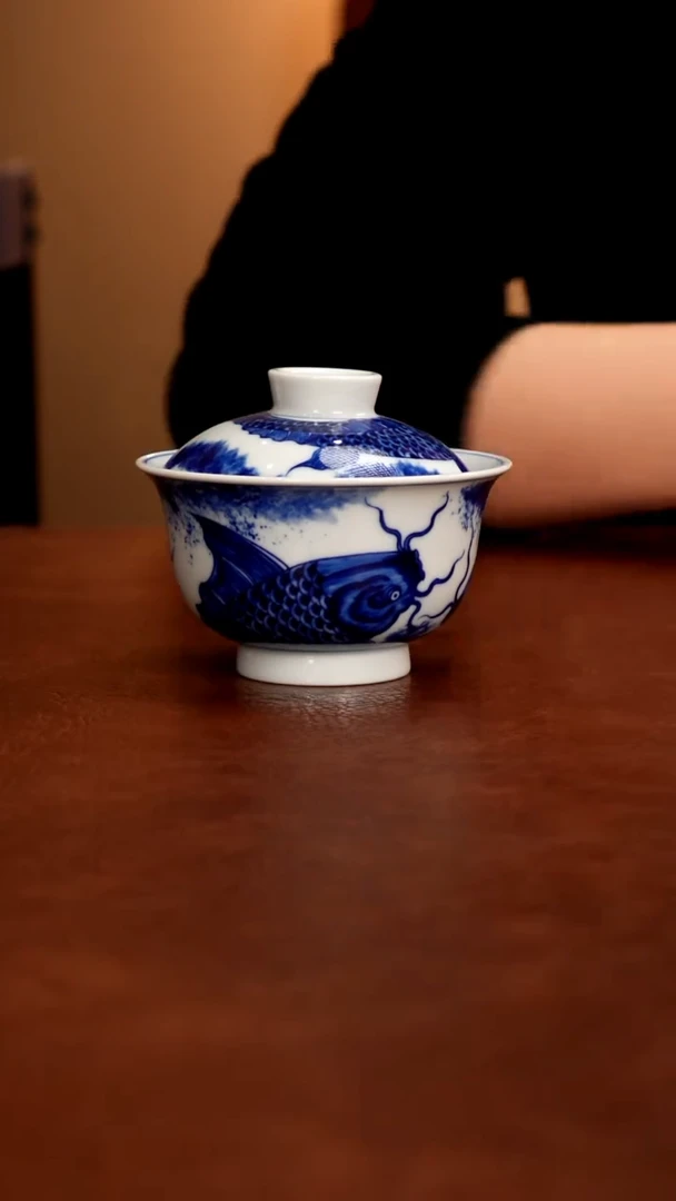 摆件陶景德镇瓷器，青花瓷手绘茶具~