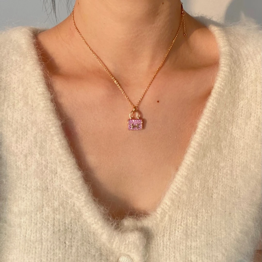 合金项链 粉红康康包项链时尚经典时尚百搭围巾