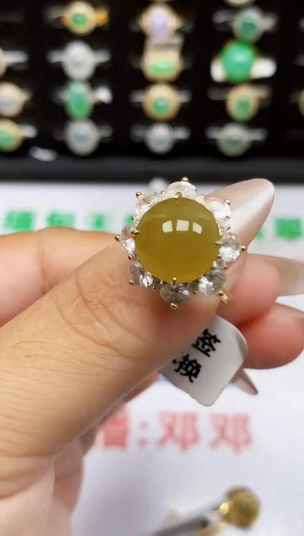 银S925镶嵌戒指翡翠1521