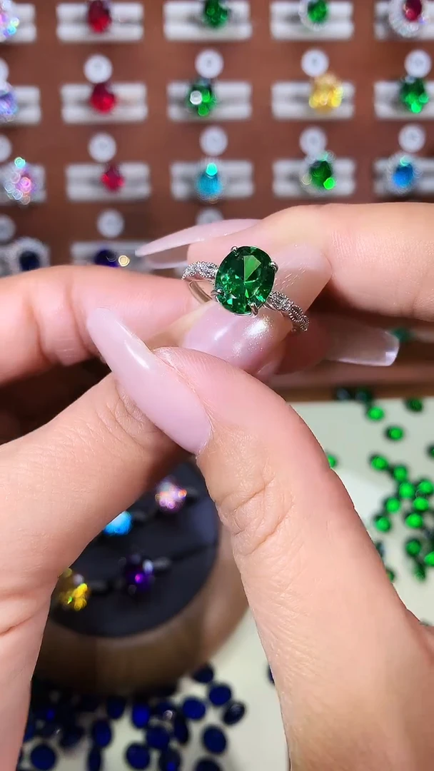 银S925镶嵌戒指碧玺810银色