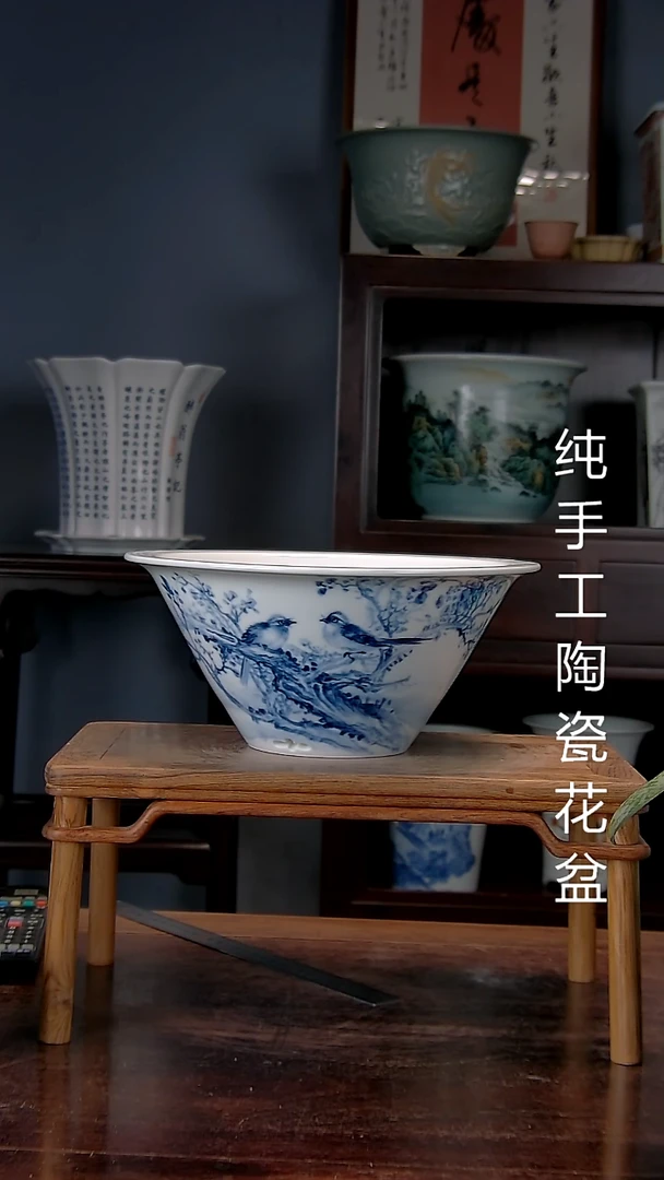 景德镇手工陶瓷花盆