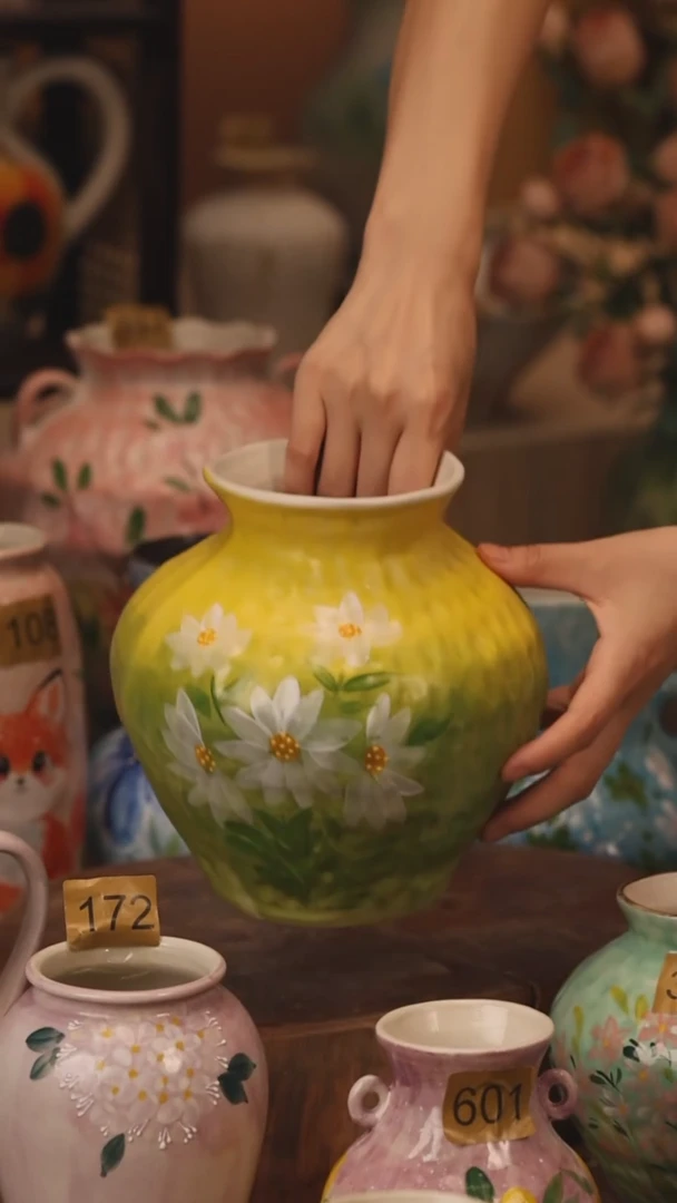 陶瓷269景德镇设计师手作花器摆件侘寂风