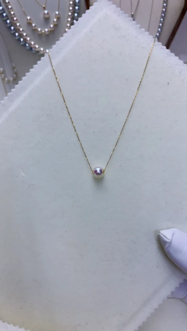 【闪购商品】海水珍珠饰品18K金镶嵌7-8路路通不含金链