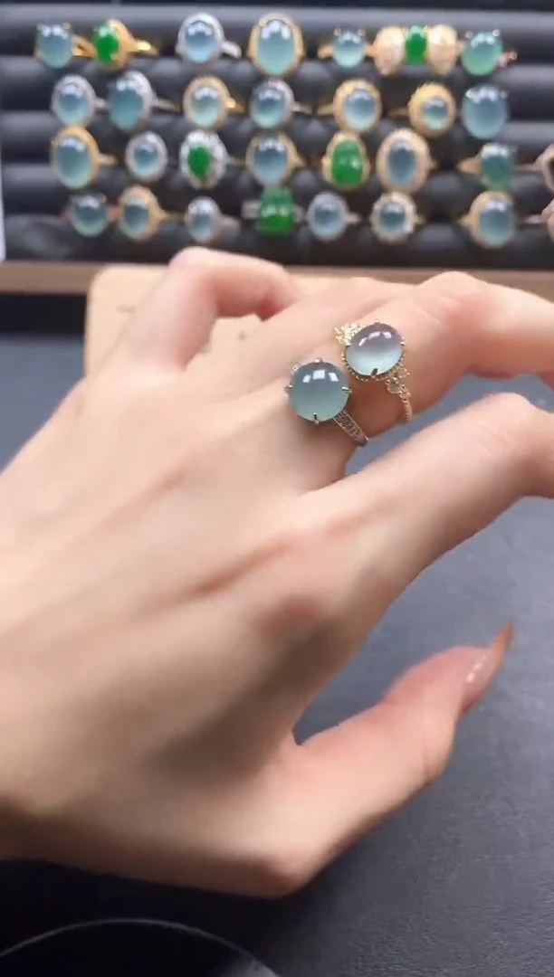 银S925镶嵌戒指翡翠51151